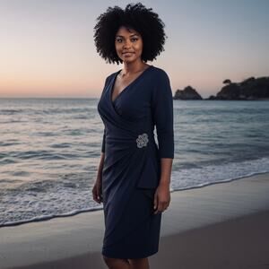 Alex Evening Dress MOB DIANA CASCADE RUFFLE SHEATH CONTOUR size 14